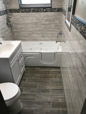 White tub with special entry