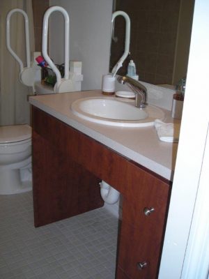 Bathroom vanity sink modification